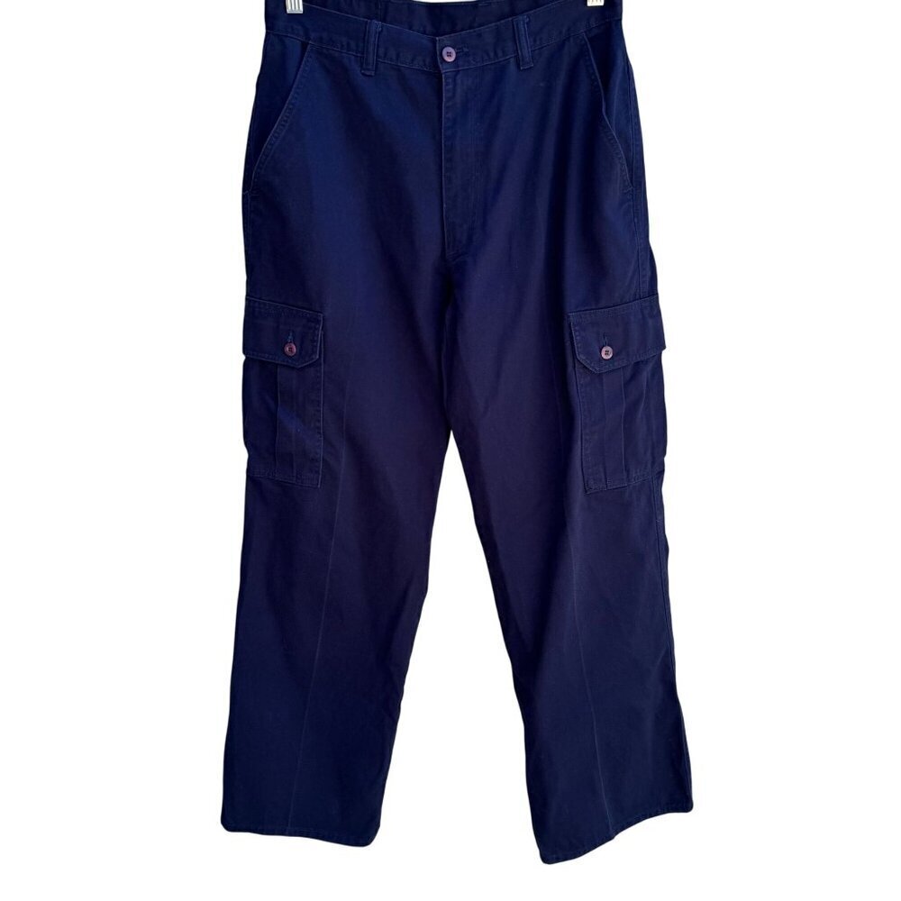 LA‎ Gate Vintage Y2K Navy Mens Side Pockets JNCO Style Utility Cargo Baggy Pants